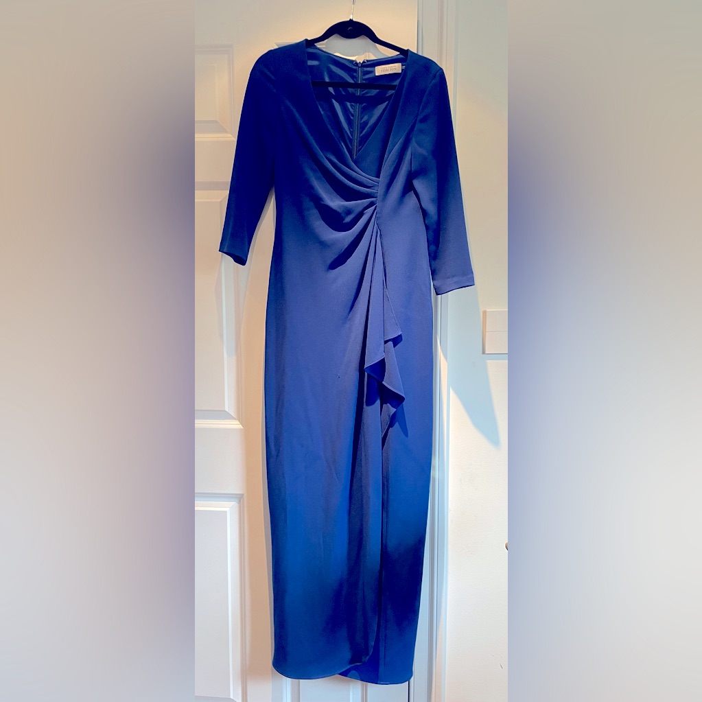 Bright Blue Rickie Freeman Teri Jon Floor Length Dress